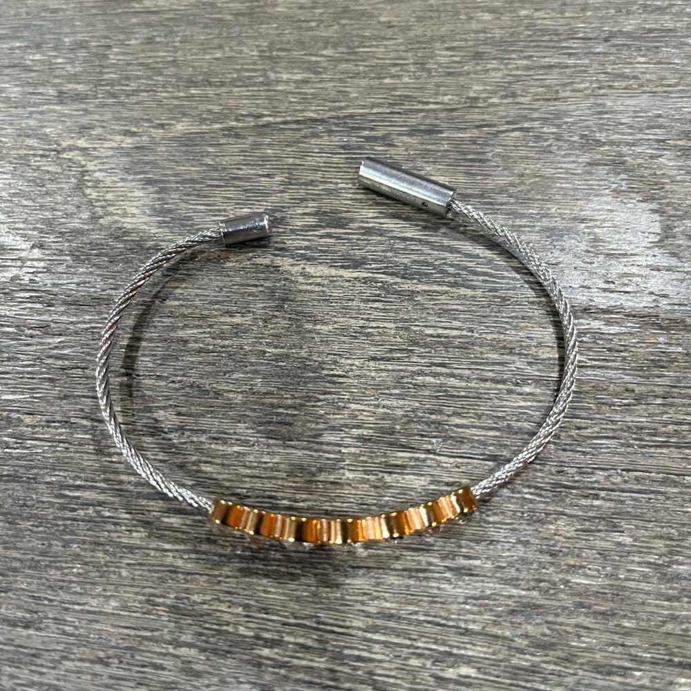 🌤️ Silvertone bracelet with gold and crystal